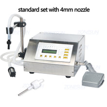 Load image into Gallery viewer, ZONESUN 5-3500ml Water Softdrink Liquid Filling Machine Digital Control GFK160 Water Oil Perfume Milk Small Bottle Filler