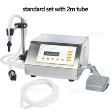 Load image into Gallery viewer, ZONESUN 5-3500ml Water Softdrink Liquid Filling Machine Digital Control GFK160 Water Oil Perfume Milk Small Bottle Filler