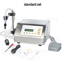 Load image into Gallery viewer, ZONESUN 5-3500ml Water Softdrink Liquid Filling Machine Digital Control GFK160 Water Oil Perfume Milk Small Bottle Filler